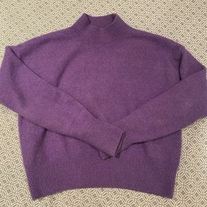 & other stories purple cropped mock neck sweater size S